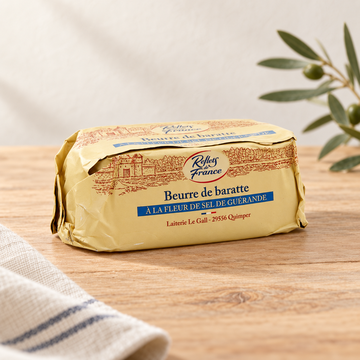 Beurre de baratte fleur de sel Guérande REFLETS DE FRANCE 250G