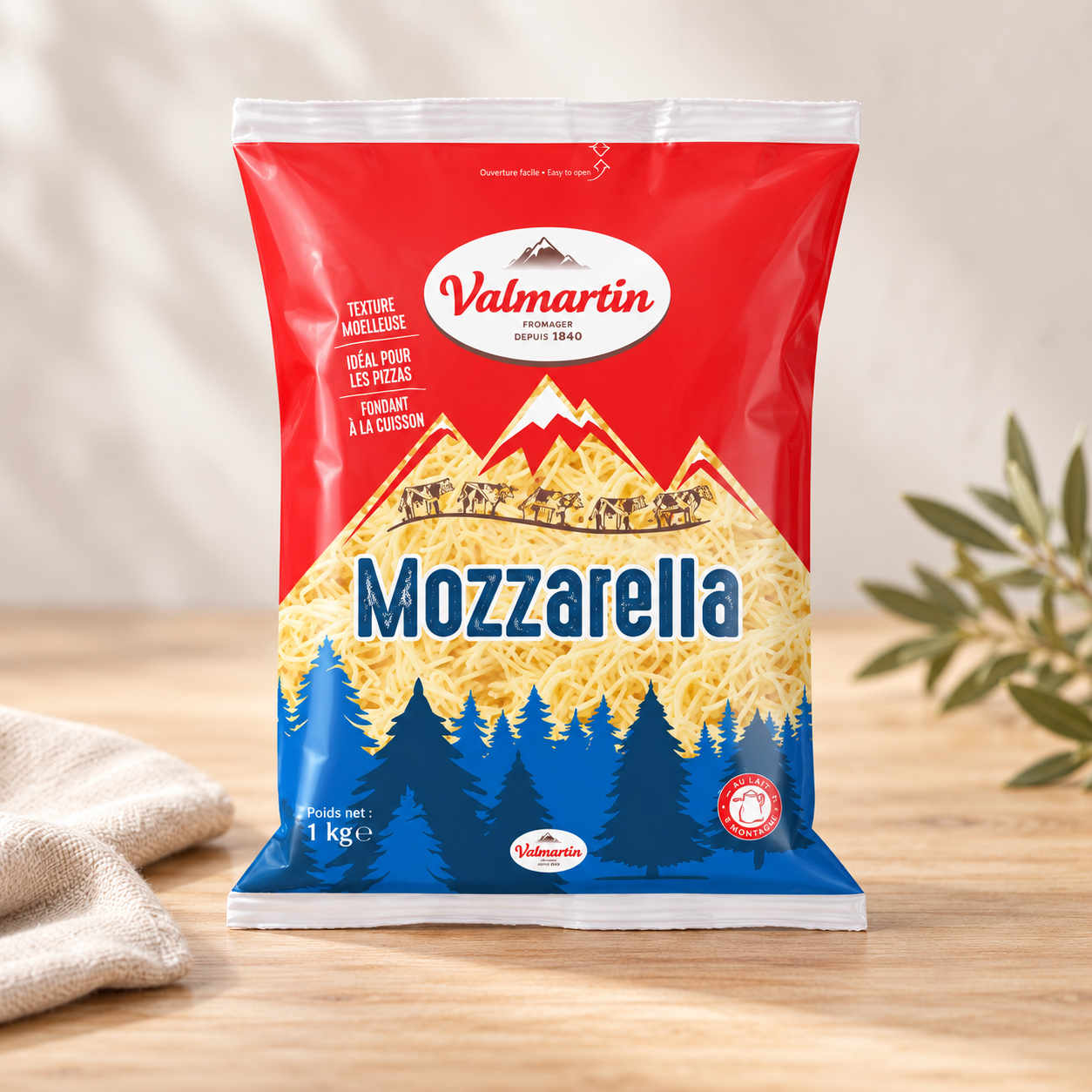 Mozzarella rapé VALMARTIN 1 KG